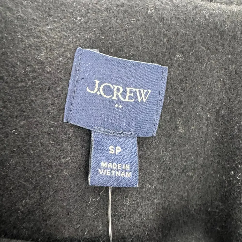 J. Crew Women's Single Breasted Long coat Long Sleeve Sleeve Black Size SP NWT